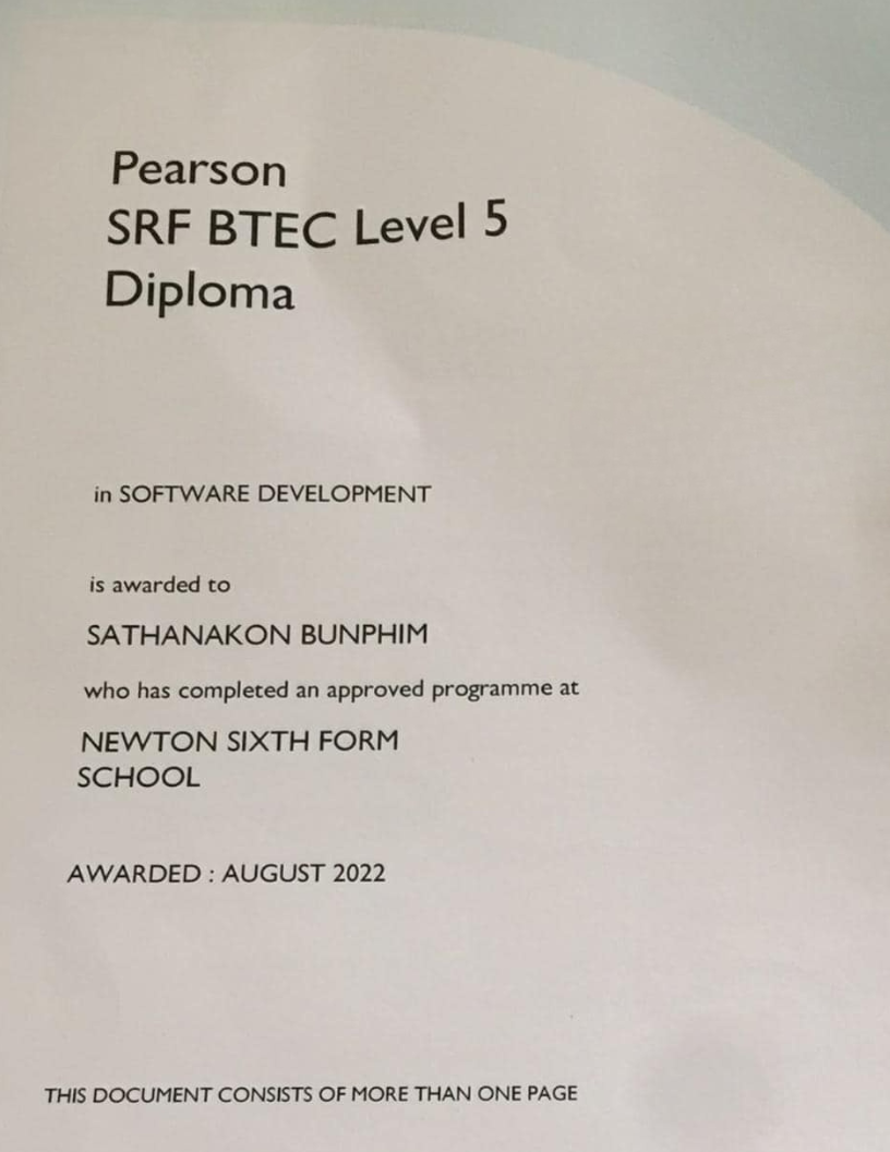 Pearson Certificate